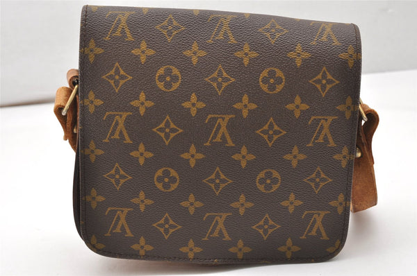 Authentic Louis Vuitton Monogram Cartouchiere MM Shoulder Bag Old Model 3446K