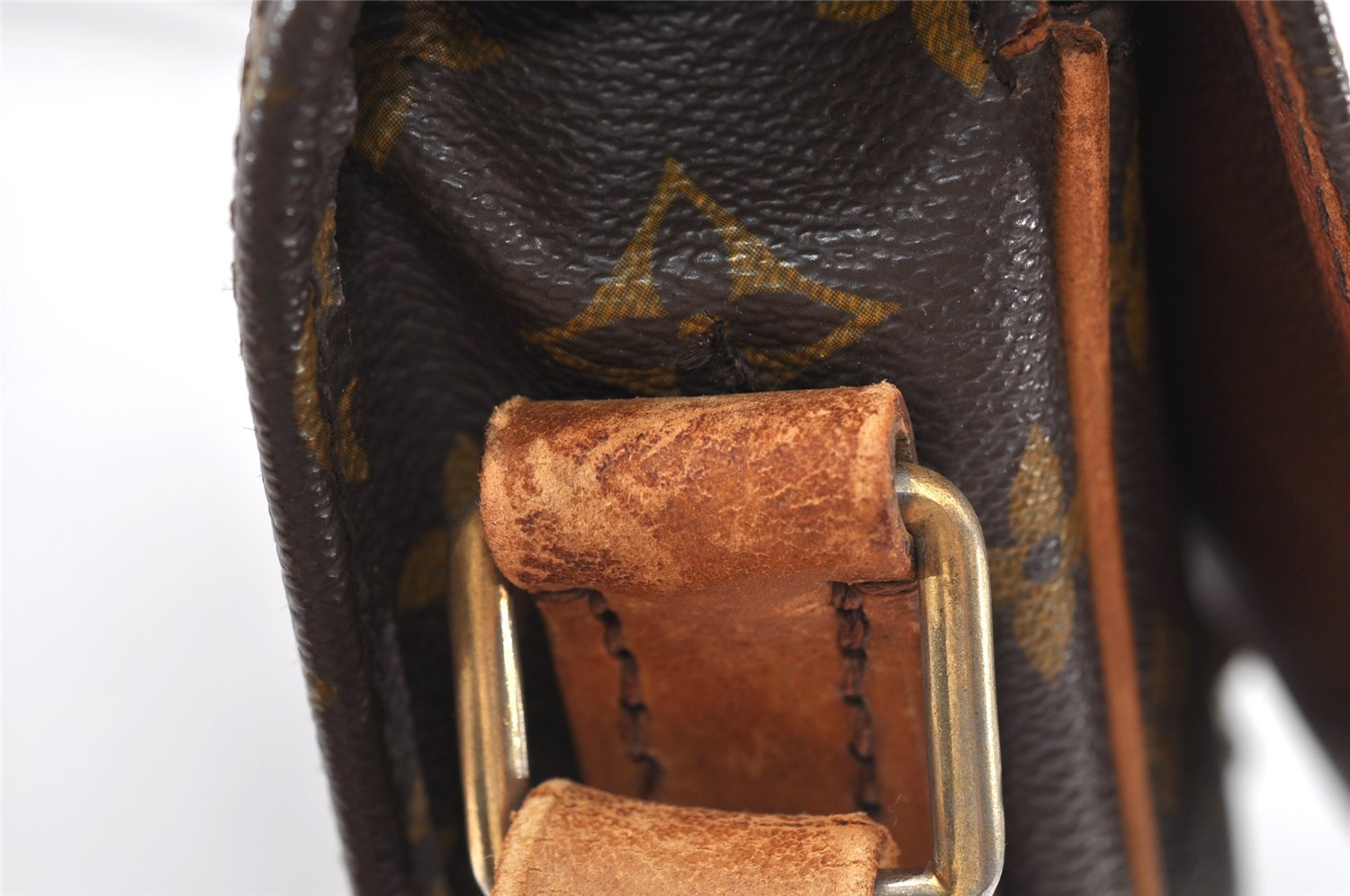 Authentic Louis Vuitton Monogram Cartouchiere MM Shoulder Bag Old Model 3446K