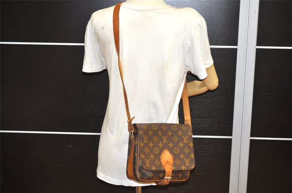 Authentic Louis Vuitton Monogram Cartouchiere MM Shoulder Bag Old Model 3446K