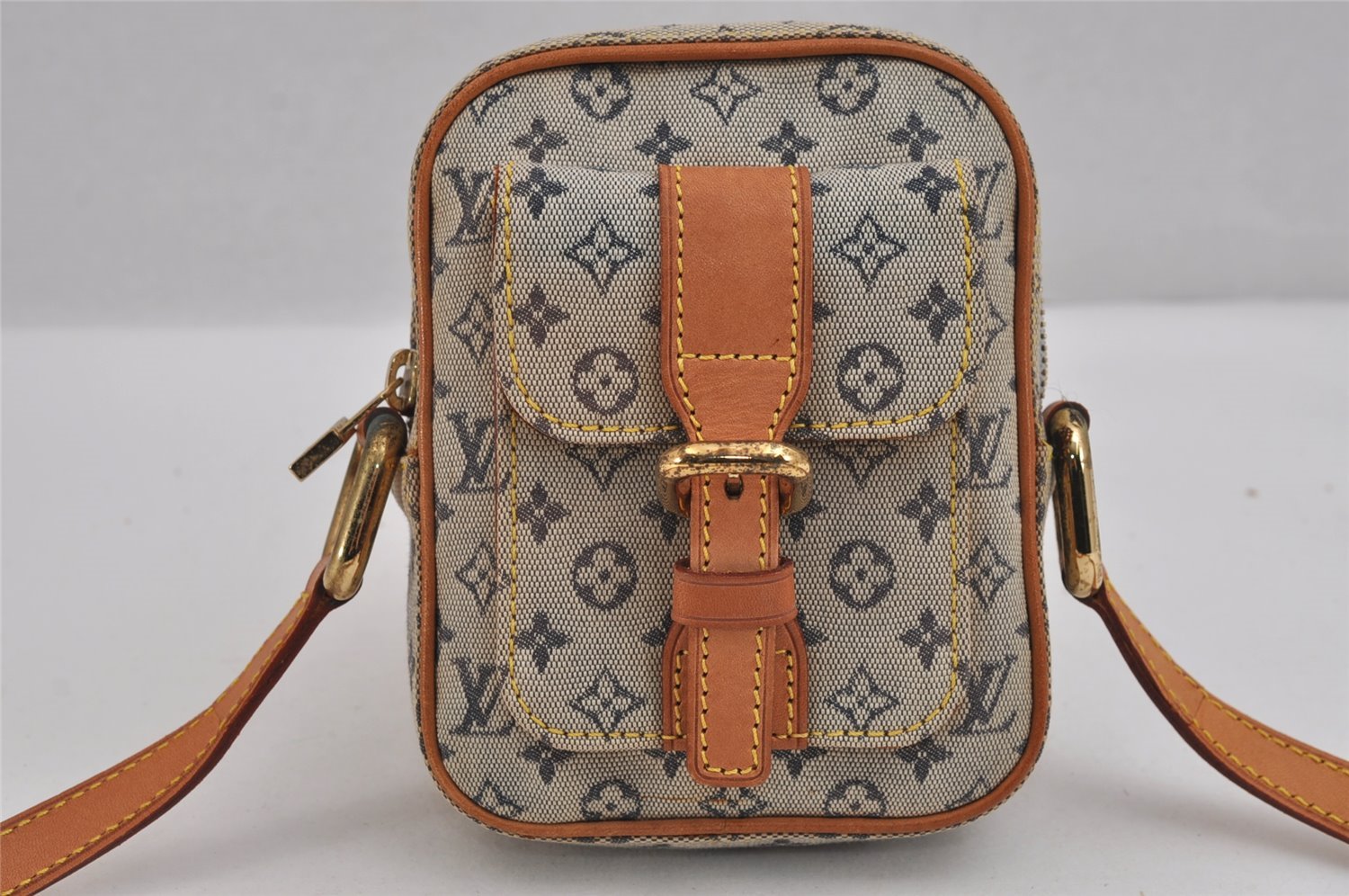 Authentic Louis Vuitton Monogram Mini Juliet PM Shoulder Bag M92005 Blue 3447J