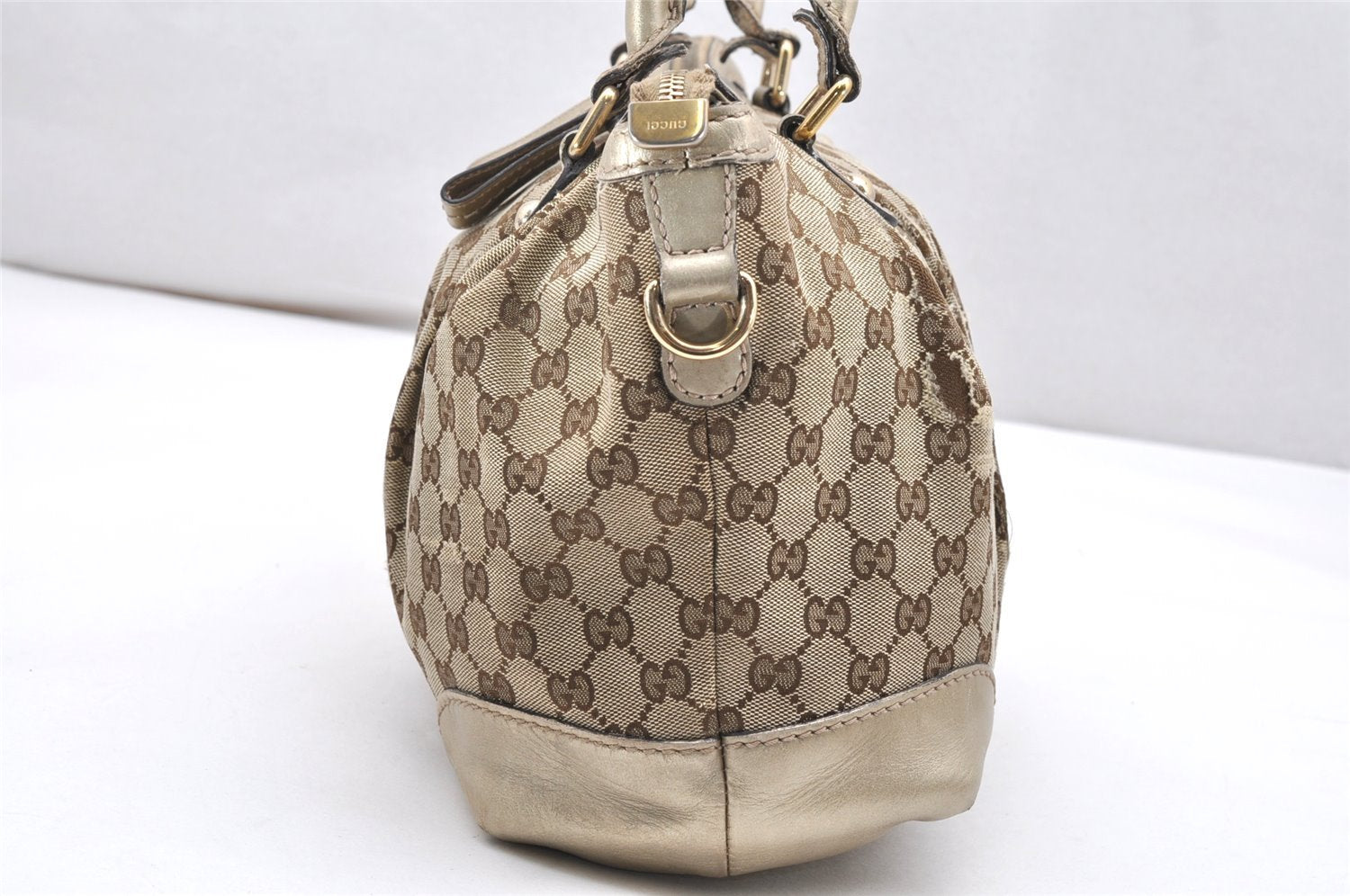 Authentic GUCCI Sukey 2Way Tote Bag GG Canvas Leather 247902 Brown 3447K