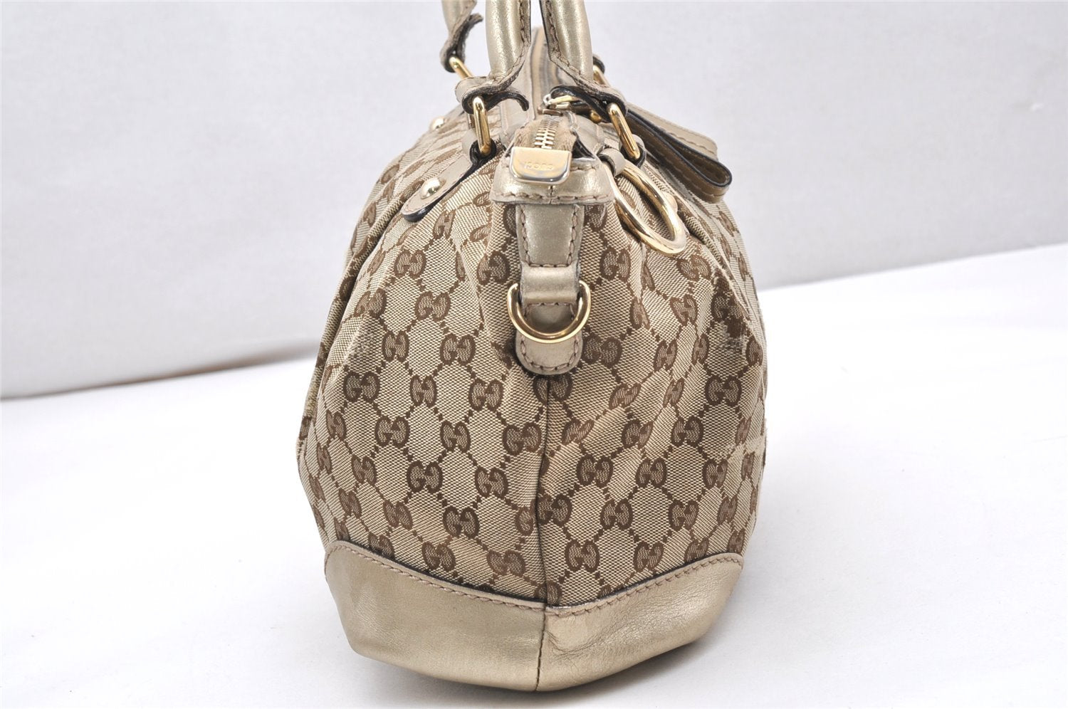 Authentic GUCCI Sukey 2Way Tote Bag GG Canvas Leather 247902 Brown 3447K