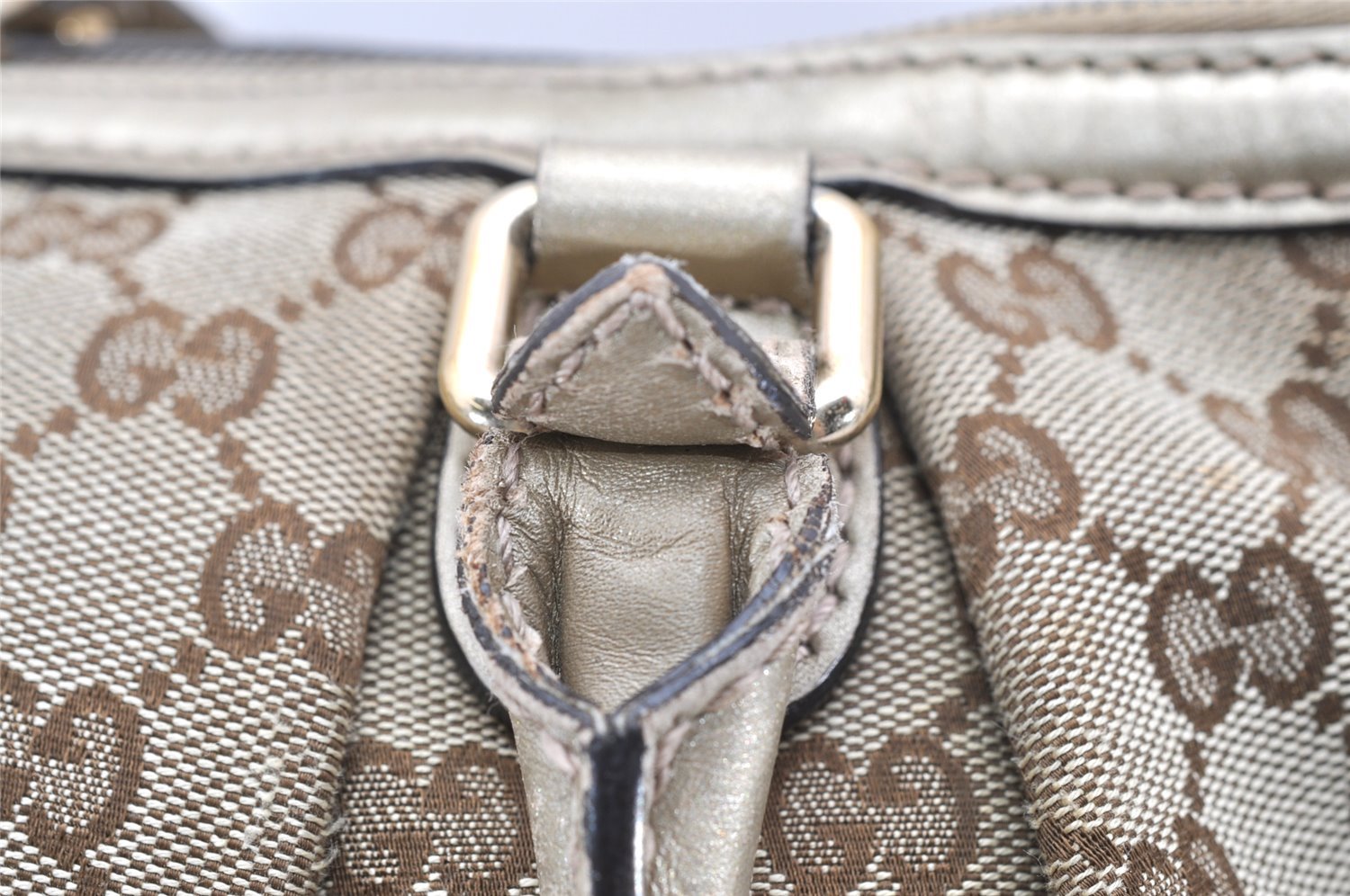 Authentic GUCCI Sukey 2Way Tote Bag GG Canvas Leather 247902 Brown 3447K