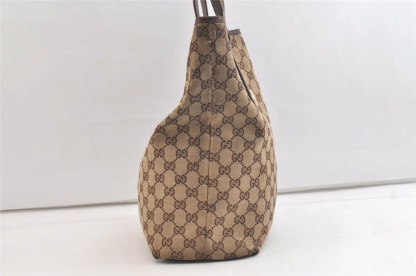 Authentic GUCCI Charmy Shoulder Tote Bag GG Canvas Leather 153009 Brown 3448K