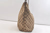 Authentic GUCCI Charmy Shoulder Tote Bag GG Canvas Leather 153009 Brown 3448K