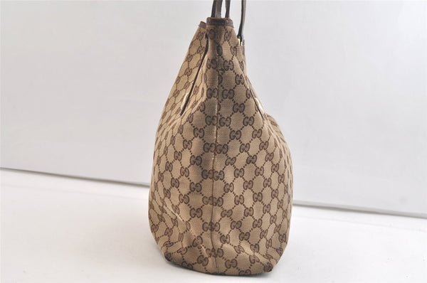 Authentic GUCCI Charmy Shoulder Tote Bag GG Canvas Leather 153009 Brown 3448K