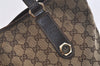 Authentic GUCCI Charmy Shoulder Tote Bag GG Canvas Leather 153009 Brown 3448K