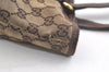 Authentic GUCCI Charmy Shoulder Tote Bag GG Canvas Leather 153009 Brown 3448K