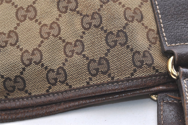 Authentic GUCCI Charmy Shoulder Tote Bag GG Canvas Leather 153009 Brown 3448K