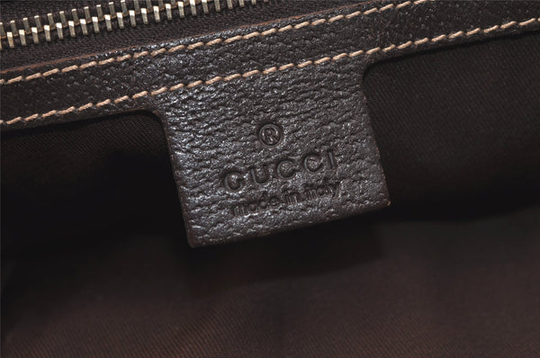 Authentic GUCCI Charmy Shoulder Tote Bag GG Canvas Leather 153009 Brown 3448K