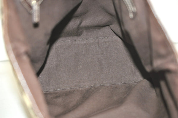 Authentic GUCCI Charmy Shoulder Tote Bag GG Canvas Leather 153009 Brown 3448K