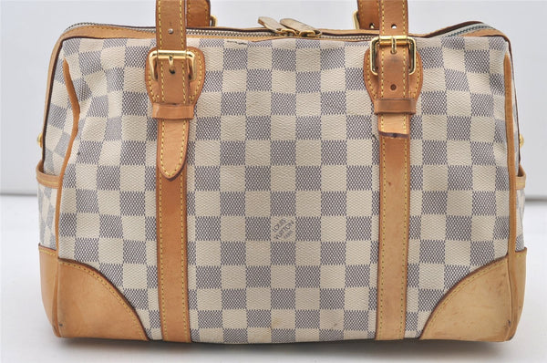 Authentic Louis Vuitton Damier Azur Berkeley Hand Boston Bag N52001 LV 3449J
