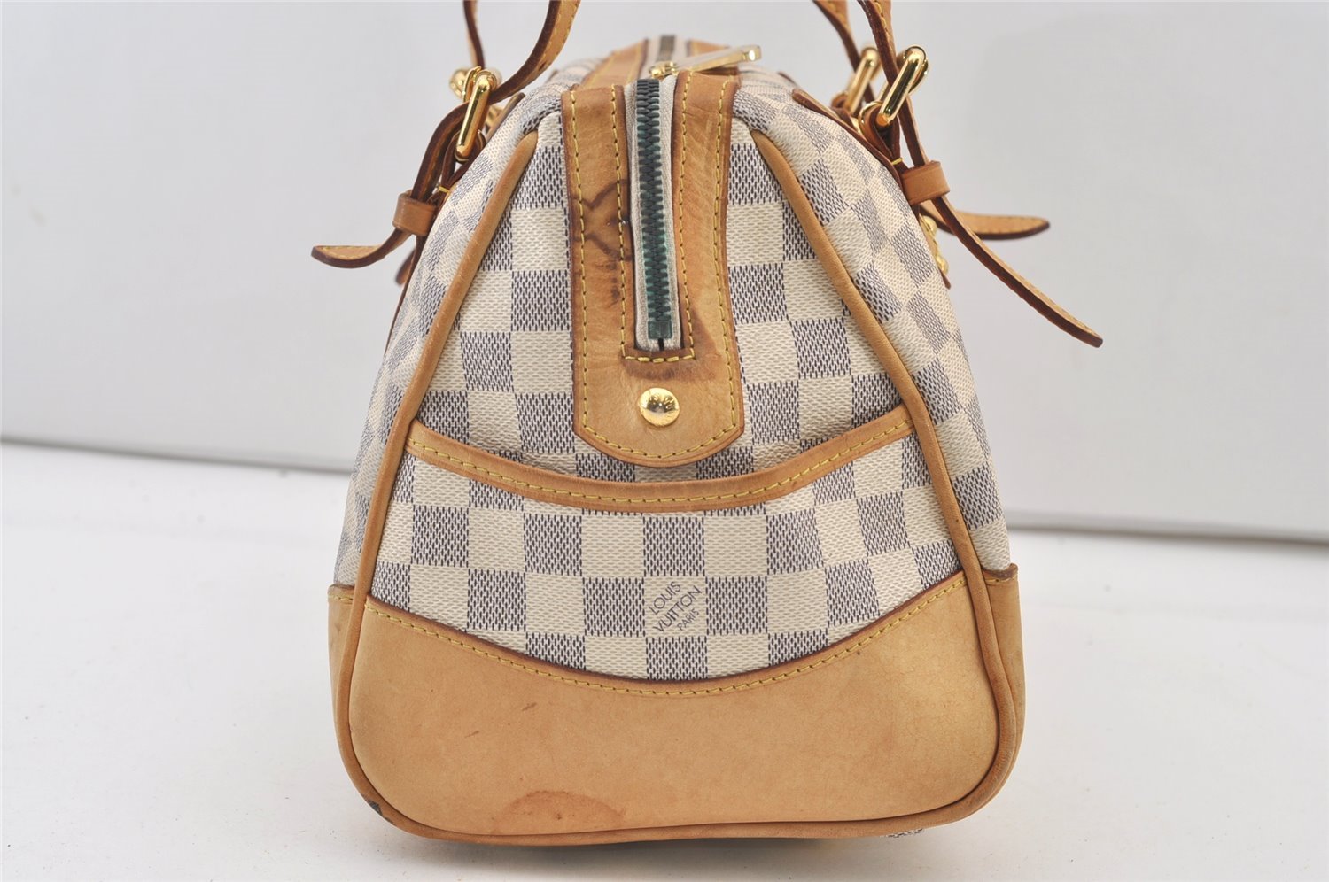 Authentic Louis Vuitton Damier Azur Berkeley Hand Boston Bag N52001 LV 3449J