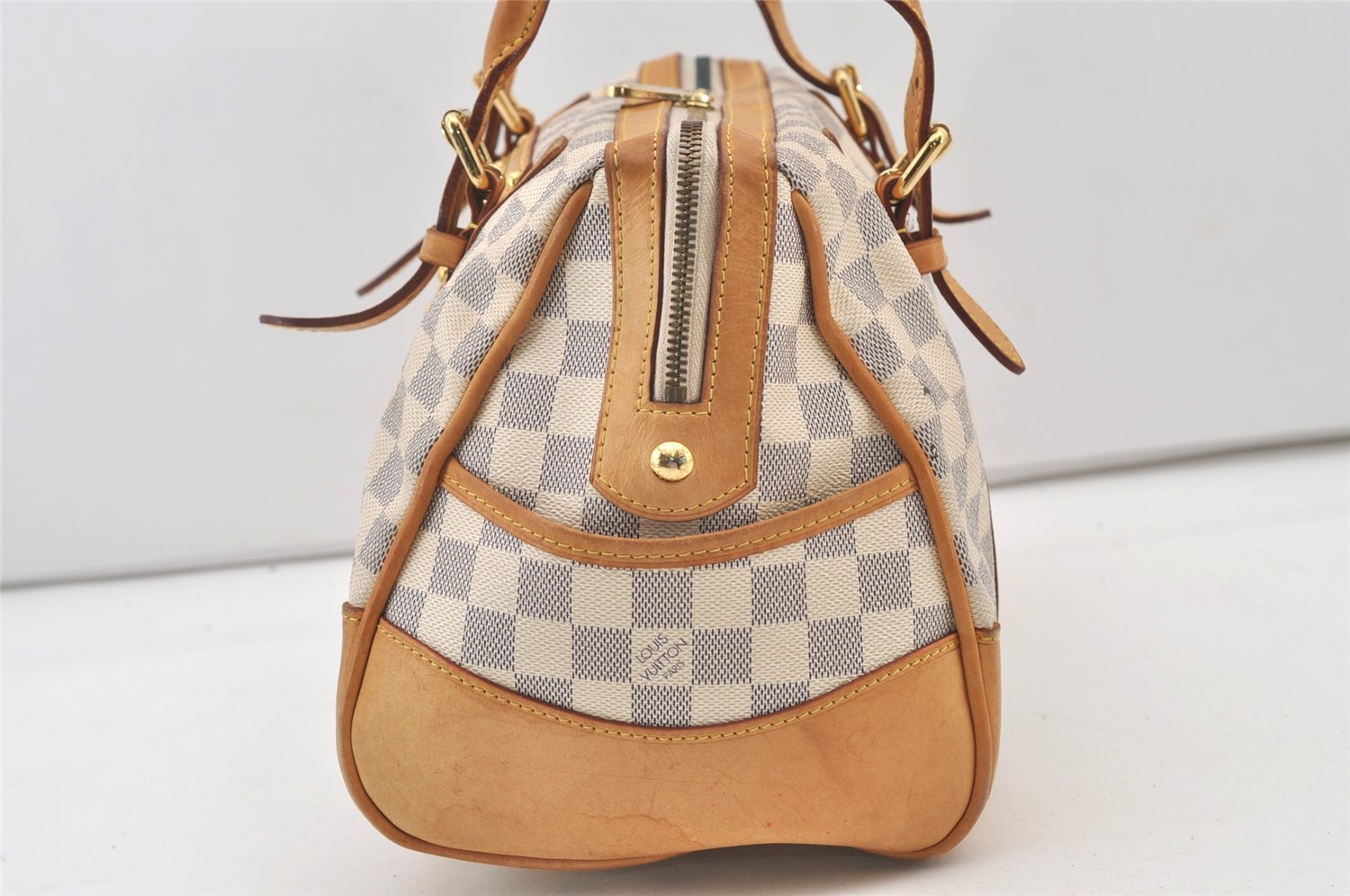 Authentic Louis Vuitton Damier Azur Berkeley Hand Boston Bag N52001 LV 3449J