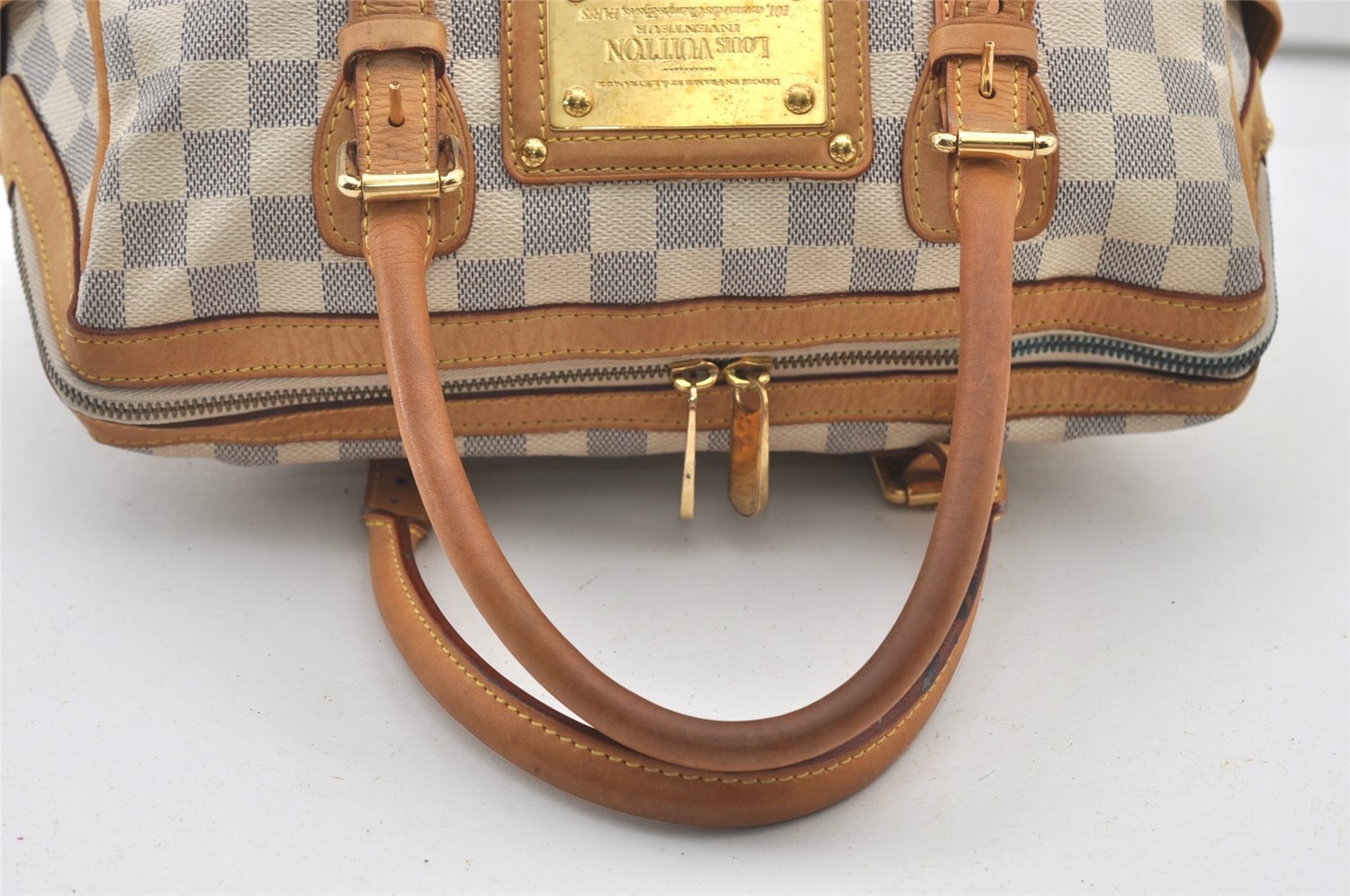 Authentic Louis Vuitton Damier Azur Berkeley Hand Boston Bag N52001 LV 3449J