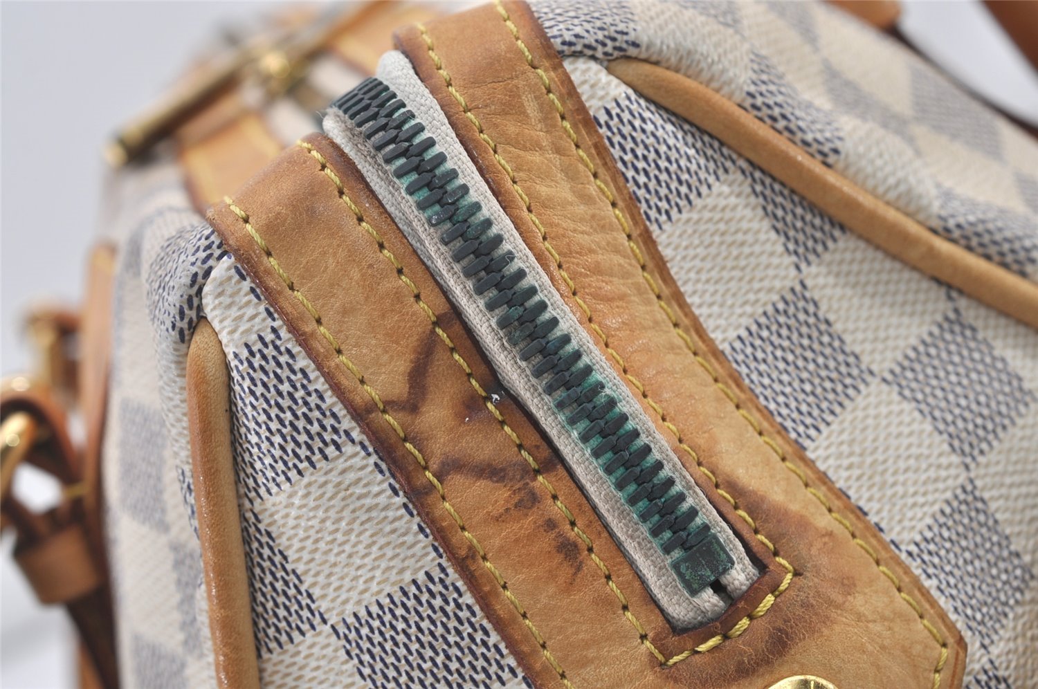 Authentic Louis Vuitton Damier Azur Berkeley Hand Boston Bag N52001 LV 3449J