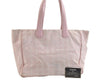 Authentic CHANEL New Travel Line Shoulder Tote Bag Nylon Leather Pink 3449K
