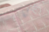 Authentic CHANEL New Travel Line Shoulder Tote Bag Nylon Leather Pink 3449K