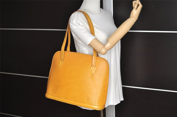 Authentic Louis Vuitton Epi Lussac Shoulder Tote Bag Yellow M52289 LV 3451J