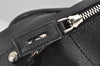 Authentic PRADA Vintage Canvas Leather Hand Boston Bag Purse Black 3451K