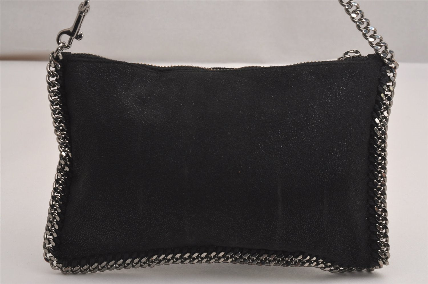 Authentic Stella McCartney Falabella Chain Shoulder Hand Bag Leather Black 3453J