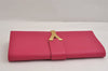 Authentic SAINT LAURENT Vintage Clutch Hand Bag Purse Leather Pink YSL 3455J