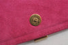 Authentic SAINT LAURENT Vintage Clutch Hand Bag Purse Leather Pink YSL 3455J