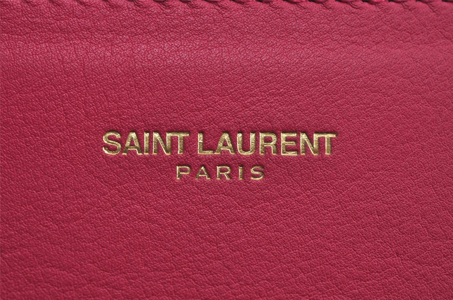 Authentic SAINT LAURENT Vintage Clutch Hand Bag Purse Leather Pink YSL 3455J