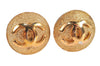 Authentic CHANEL Vintage Clip-On Earrings CC Logo Gold Plated 3455K