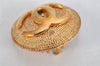 Authentic CHANEL Vintage Clip-On Earrings CC Logo Gold Plated 3455K