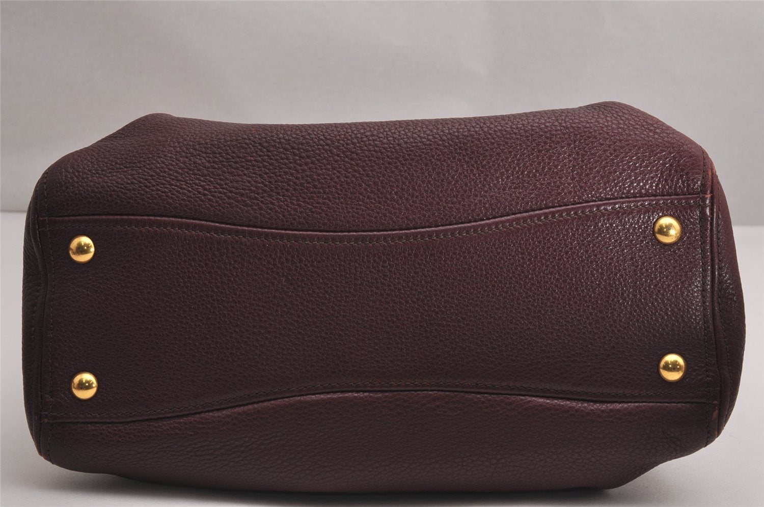 Authentic MIU MIU VITELLO DAINO Leather 2Way Hand Bag RR1945 Wine Red 3456J