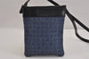 Authentic BVLGARI Logomania Shoulder Cross Bag Purse Canvas Leather Blue 3457J