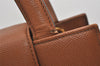 Authentic BVLGARI Vintage Leather 2Way Shoulder Hand Bag Purse Brown 3458J