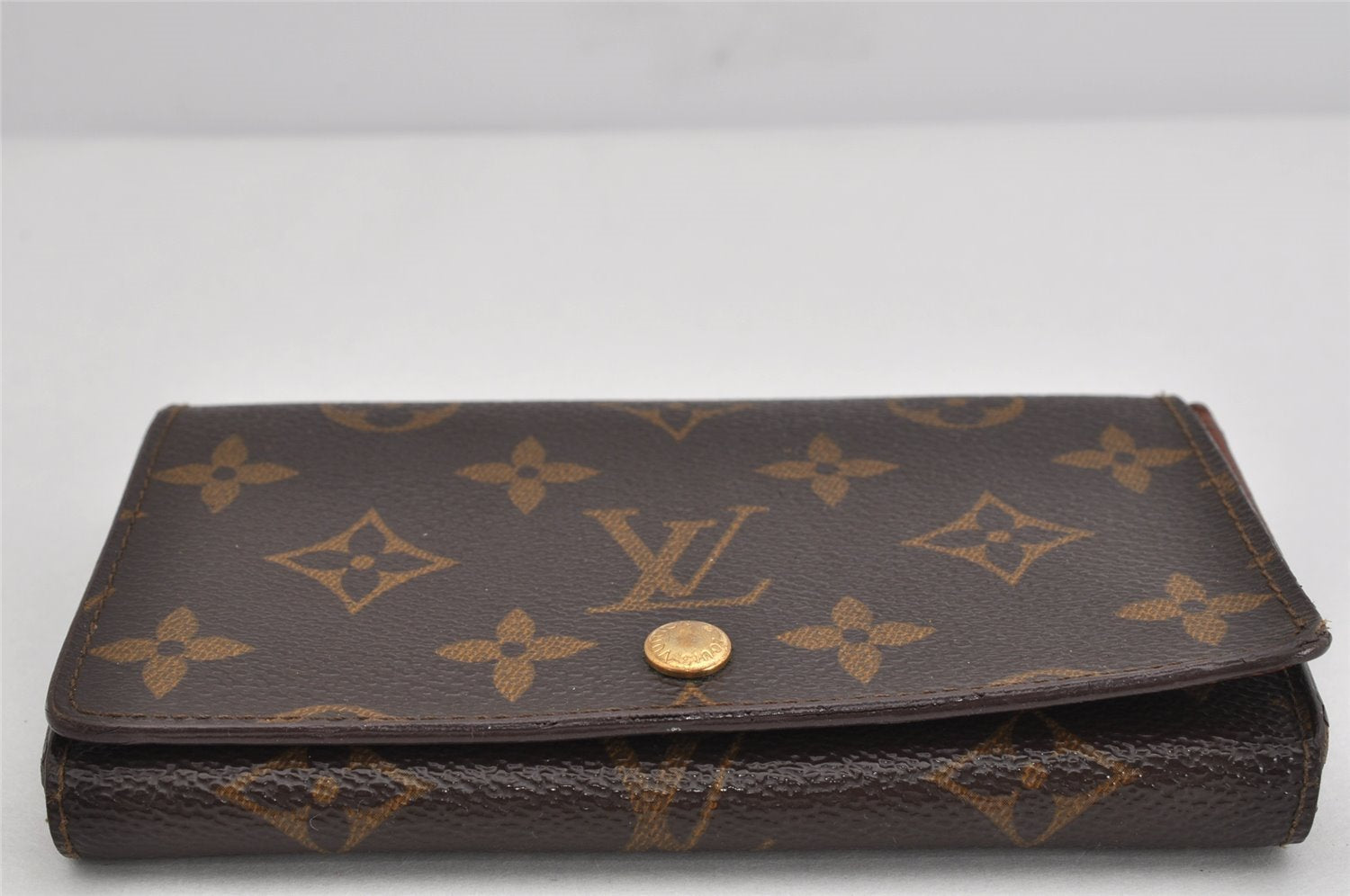 Auth Louis Vuitton Monogram Porte Monnaie Billets Tresor Wallet M61730 LV 3458K