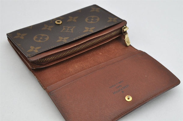 Auth Louis Vuitton Monogram Porte Monnaie Billets Tresor Wallet M61730 LV 3458K