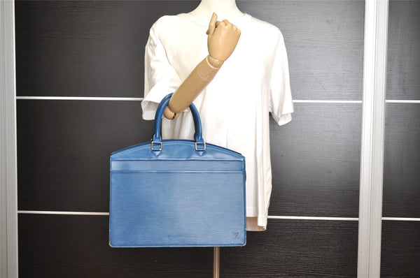 Authentic Louis Vuitton Epi Riviera Hand Bag Blue M48185 LV Junk 3459I