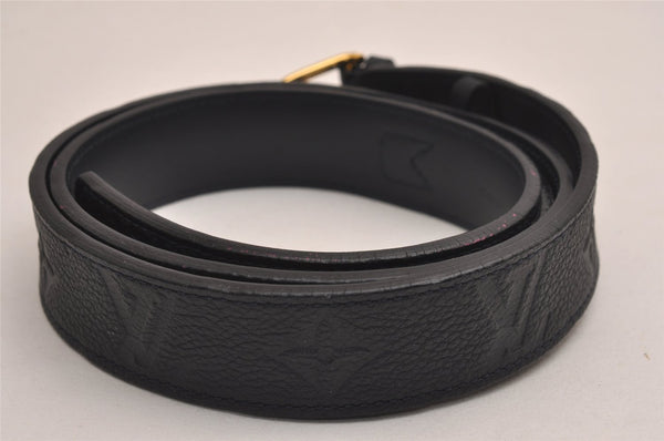 Auth Louis Vuitton Monogram Empreinte Ceinture Grasses Belt Navy 36" Box 3459J