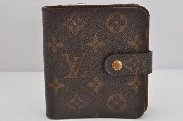 Authentic Louis Vuitton Monogram Compact Zip Bifold Wallet Purse M61667 LV 3459K