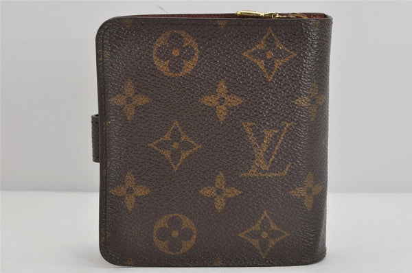 Authentic Louis Vuitton Monogram Compact Zip Bifold Wallet Purse M61667 LV 3459K