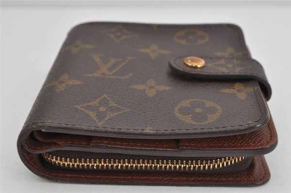 Authentic Louis Vuitton Monogram Compact Zip Bifold Wallet Purse M61667 LV 3459K