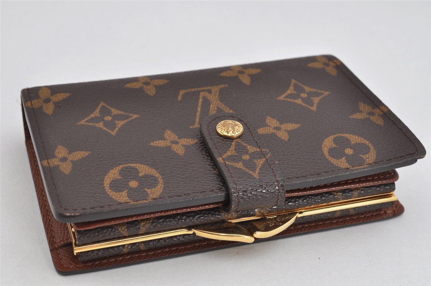 Auth Louis Vuitton Monogram Porte Monnaie Billets Viennois M61663 Wallet 3460K