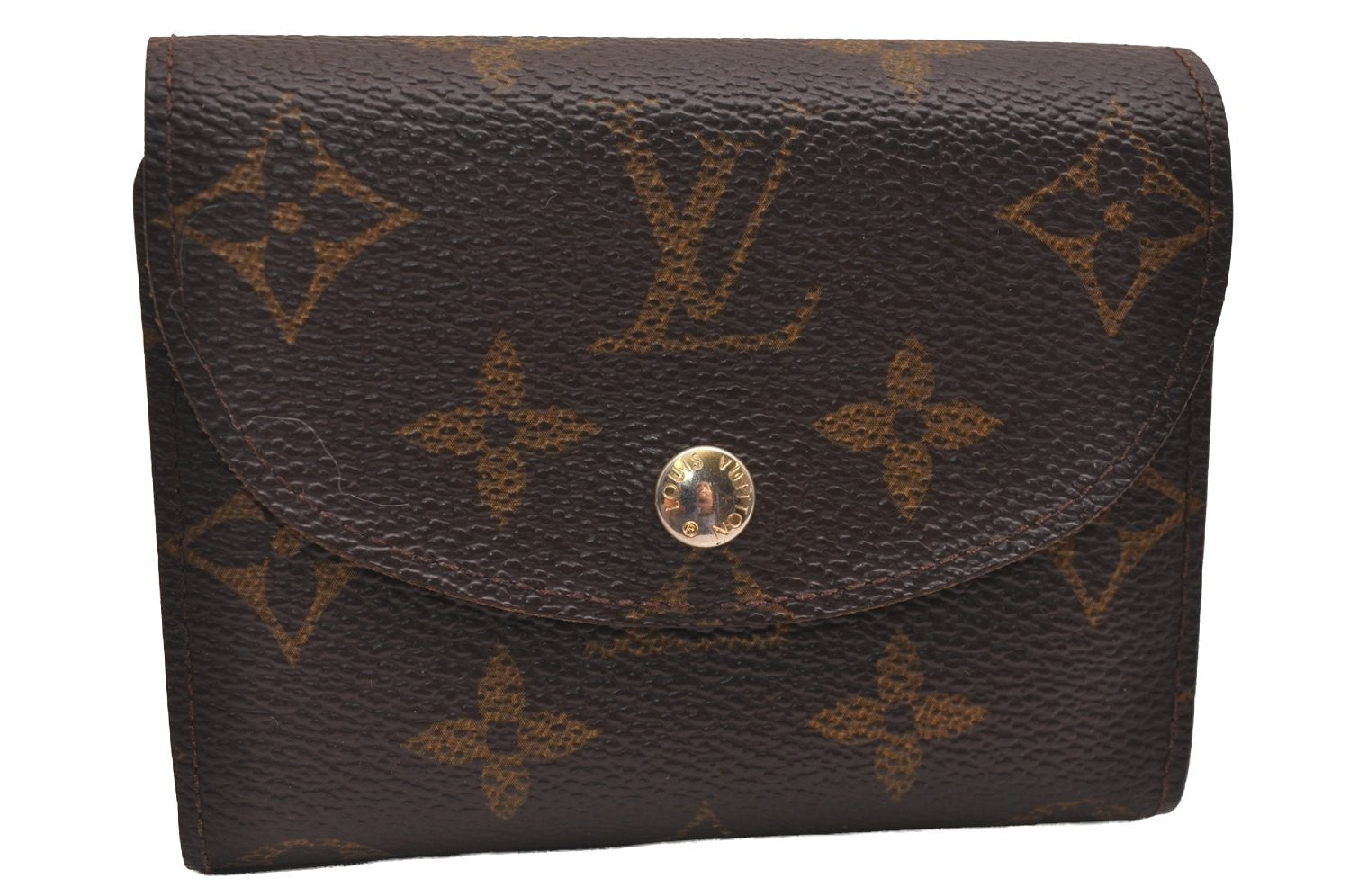 Authentic Louis Vuitton Monogram Portefeuille Helene M60253 Trifold Wallet 3461J