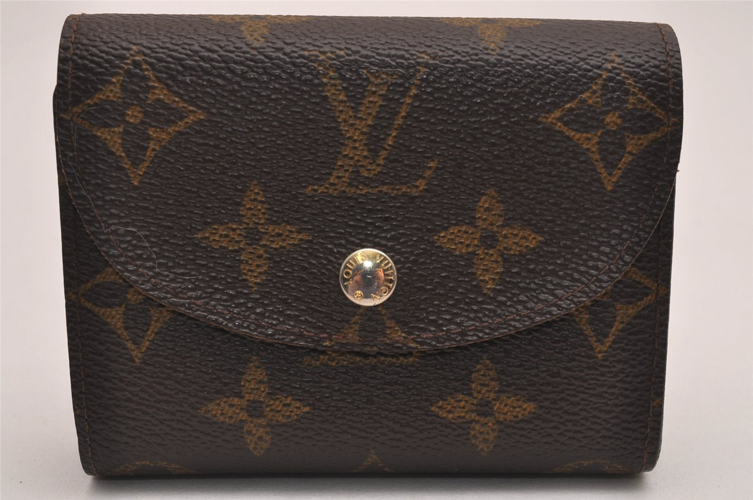 Authentic Louis Vuitton Monogram Portefeuille Helene M60253 Trifold Wallet 3461J
