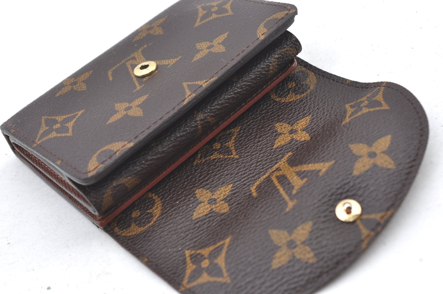 Authentic Louis Vuitton Monogram Portefeuille Helene M60253 Trifold Wallet 3461J