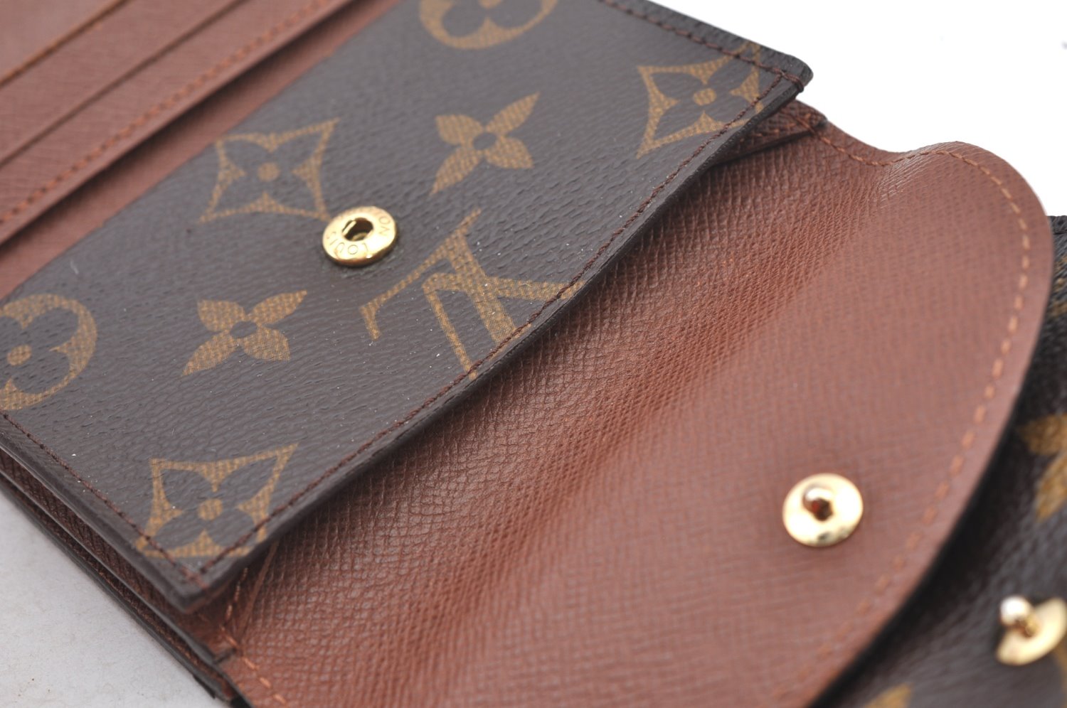 Authentic Louis Vuitton Monogram Portefeuille Helene M60253 Trifold Wallet 3461J