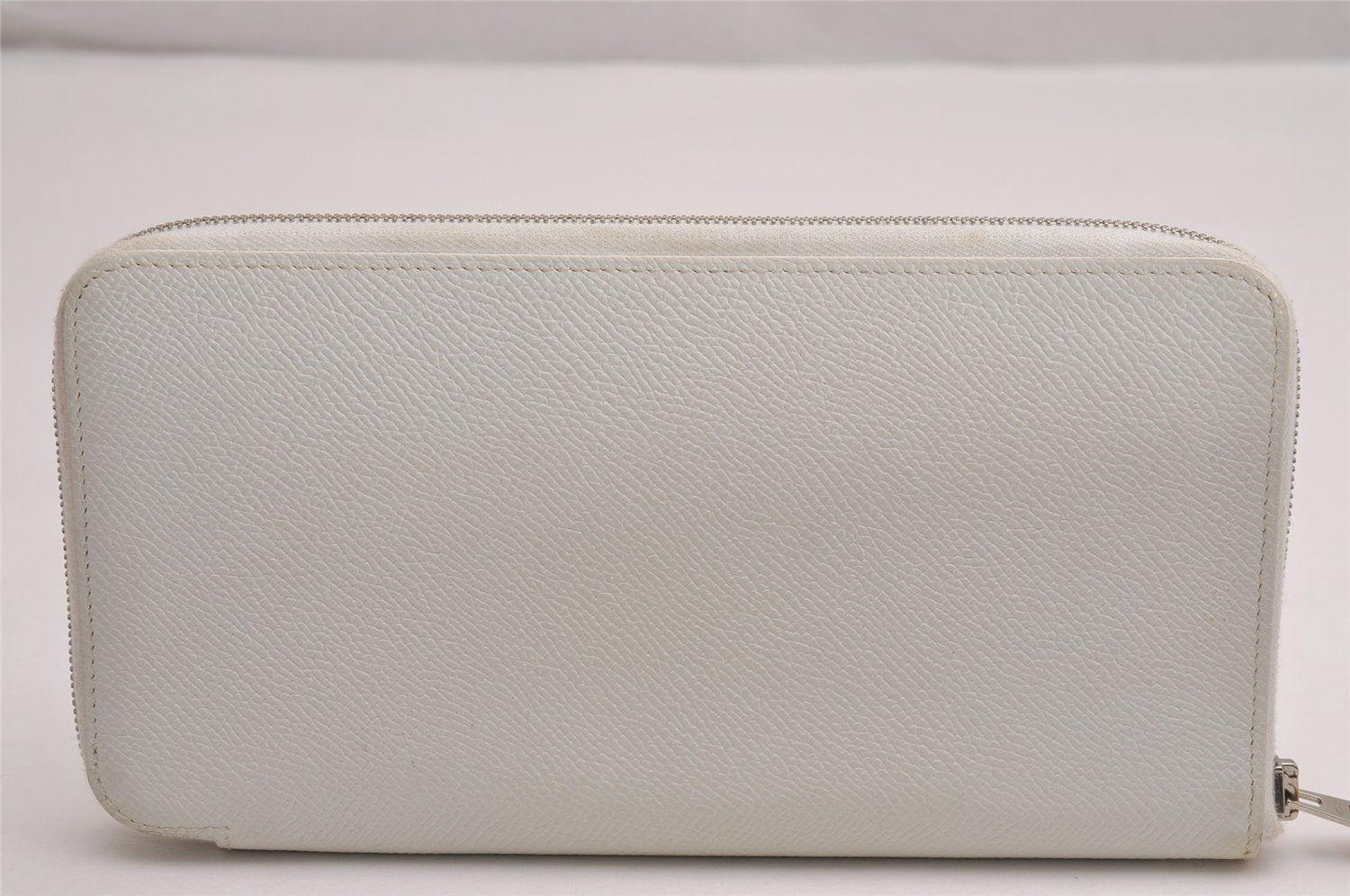 Authentic HERMES Azap Silk In Long Wallet Purse Leather White Box 3464J