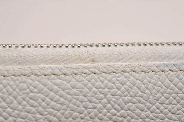 Authentic HERMES Azap Silk In Long Wallet Purse Leather White Box 3464J