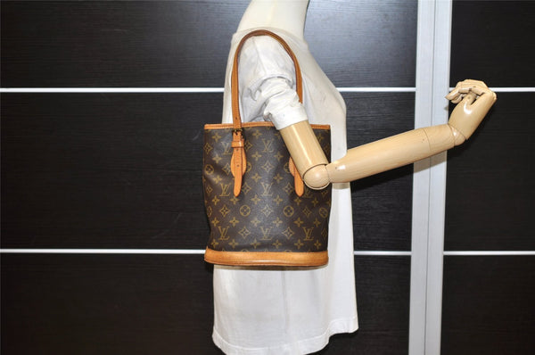 Authentic Louis Vuitton Monogram Bucket PM Shoulder Tote Bag Old Model LV 3464K