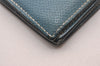 Authentic HERMES Bearn Soufflet Leather Long Wallet Purse Light Blue 3465J