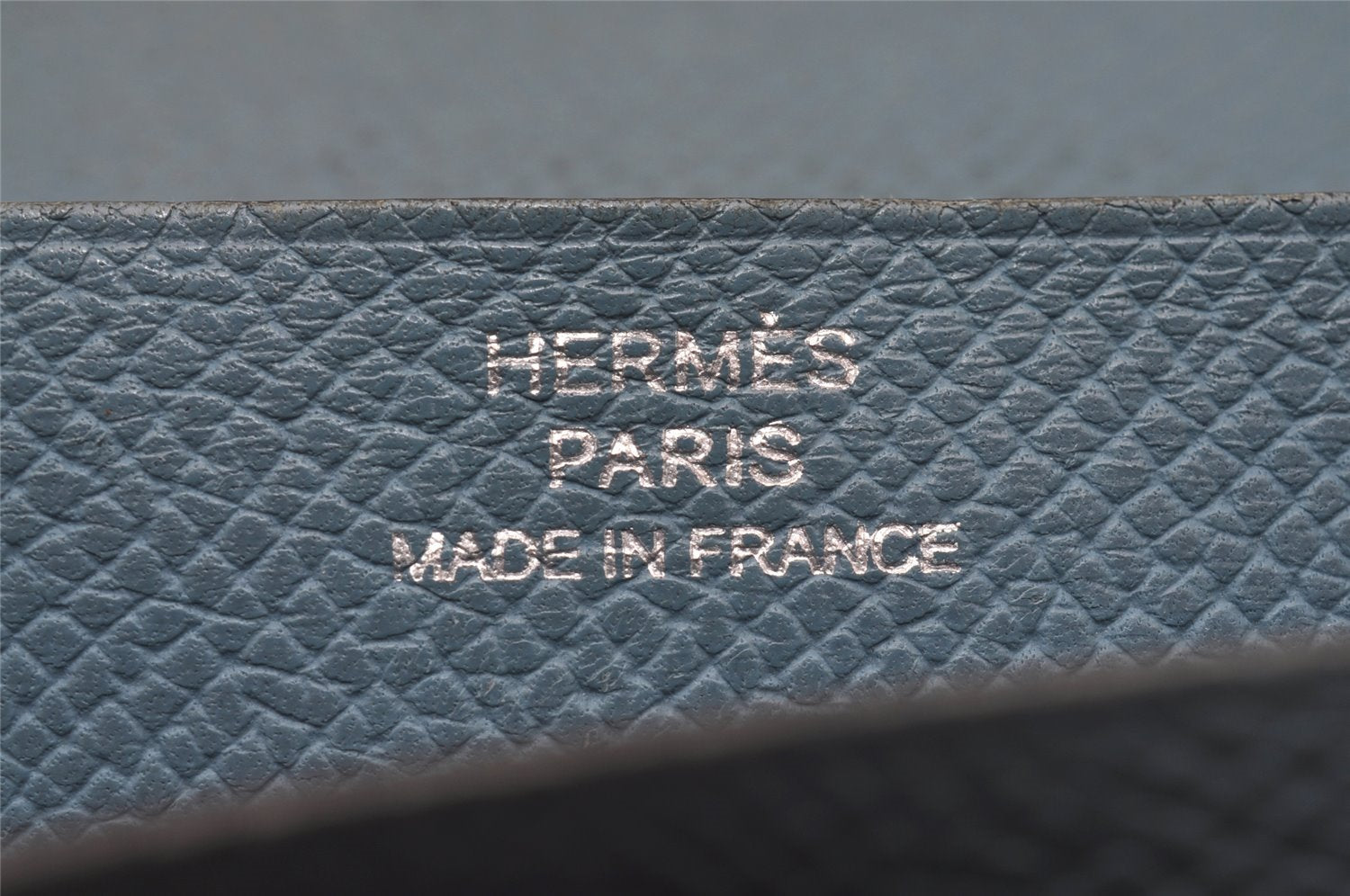 Authentic HERMES Bearn Soufflet Leather Long Wallet Purse Light Blue 3465J